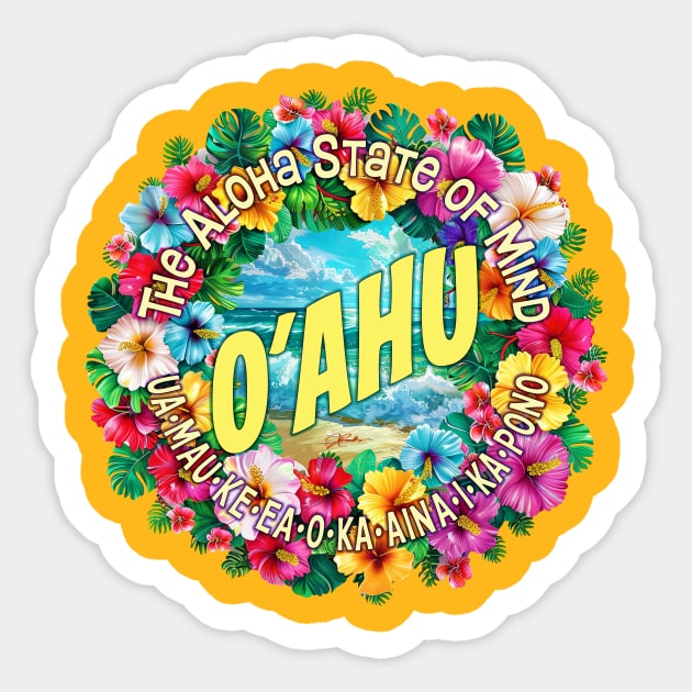 Oahu, Hawaii Sticker by jcombs